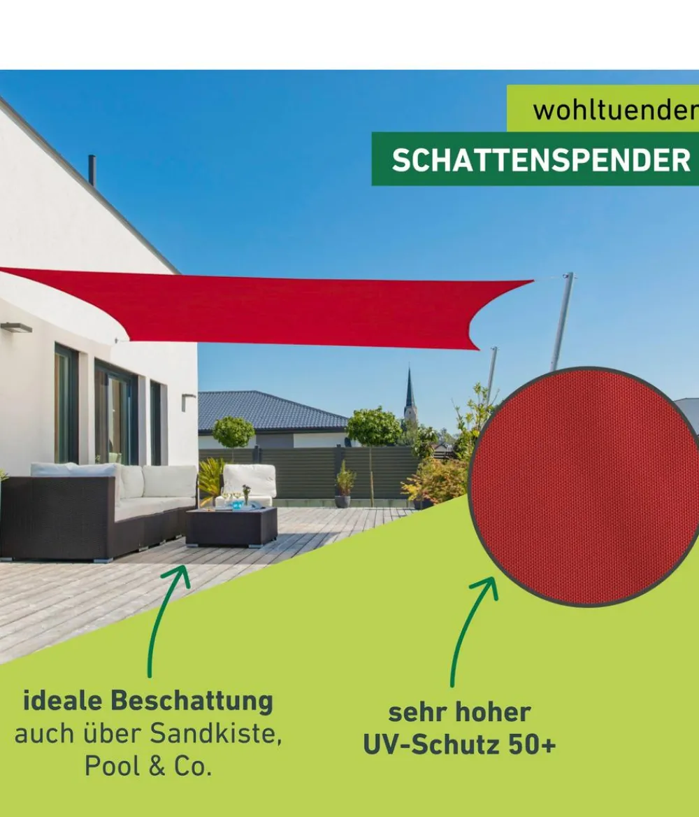 Windhager Sonnensegel - Sonnensegel Cannes, rechteckig, ca. B400/T300 cm Rot