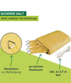 Windhager Sonnensegel - Sonnensegel Cannes, dreieckig, ca. B500/T500 cm Hellbraun