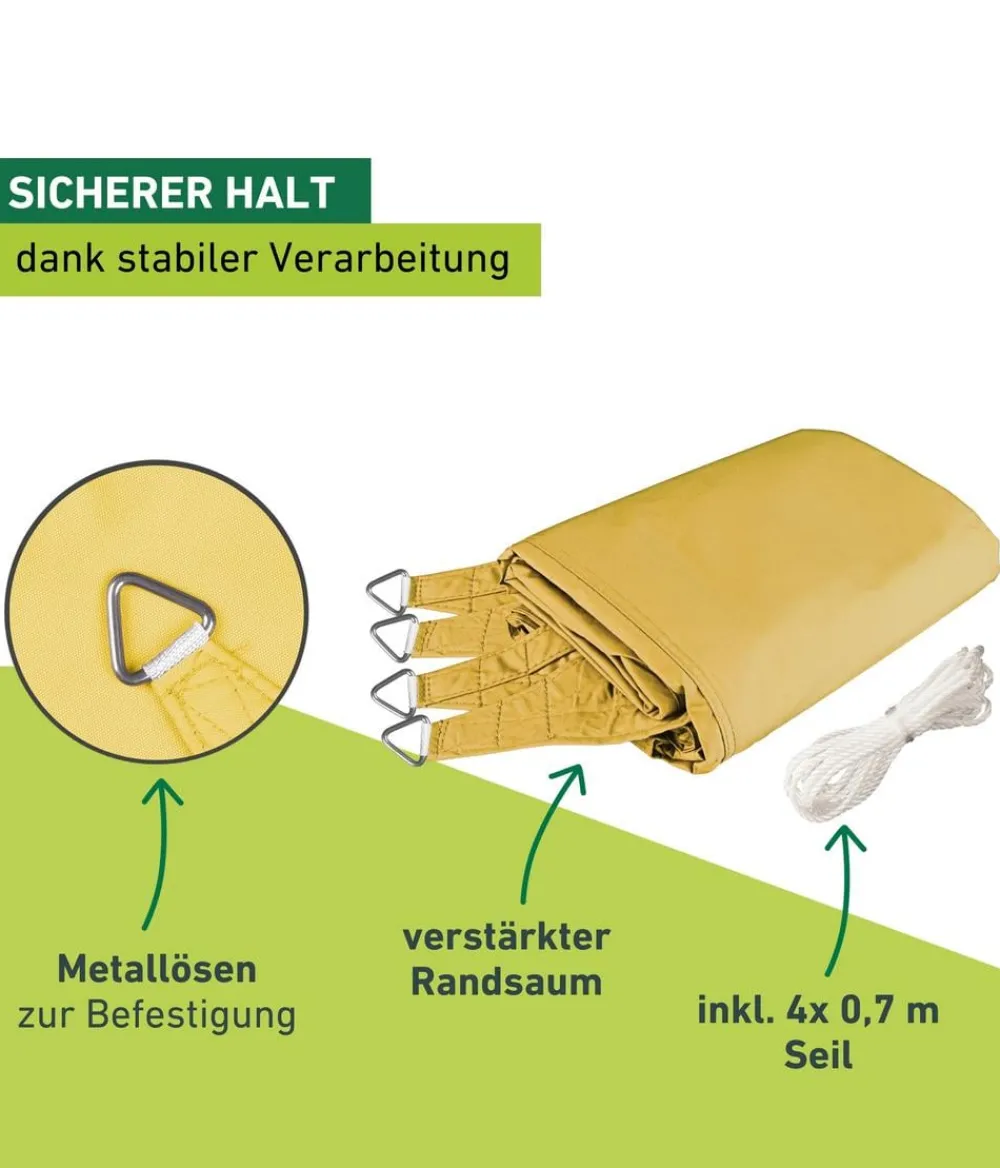 Windhager Sonnensegel Cannes, quadratisch, ca. B400/T400 cm Gelb Discount