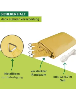 Windhager Sonnensegel - Sonnensegel Cannes, quadratisch, ca. B500/T500 cm Gelb