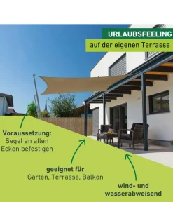 Windhager Sonnensegel - Sonnensegel Cannes, quadratisch, ca. B400/T400 cm Hellbraun