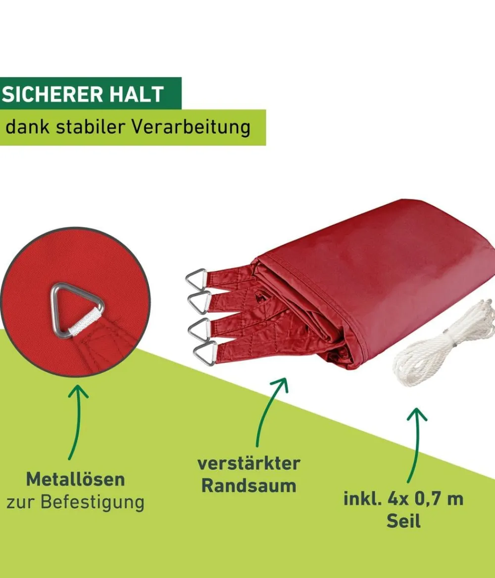 Windhager Sonnensegel - Sonnensegel Cannes, quadratisch, ca. B400/T400 cm Rot