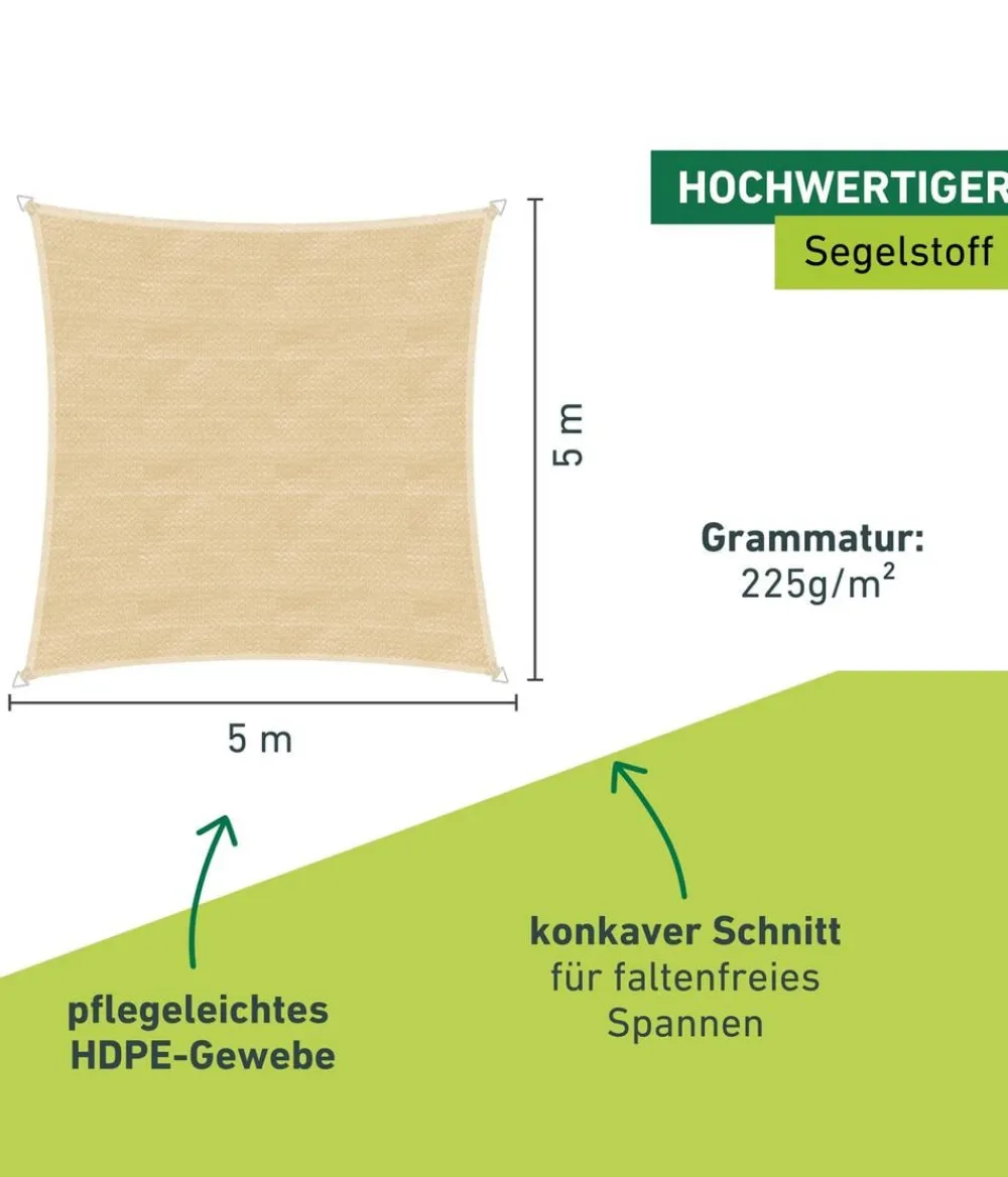 Windhager Sonnensegel > Sonnensegel Capri, quadratisch, ca. B500/T500 cm