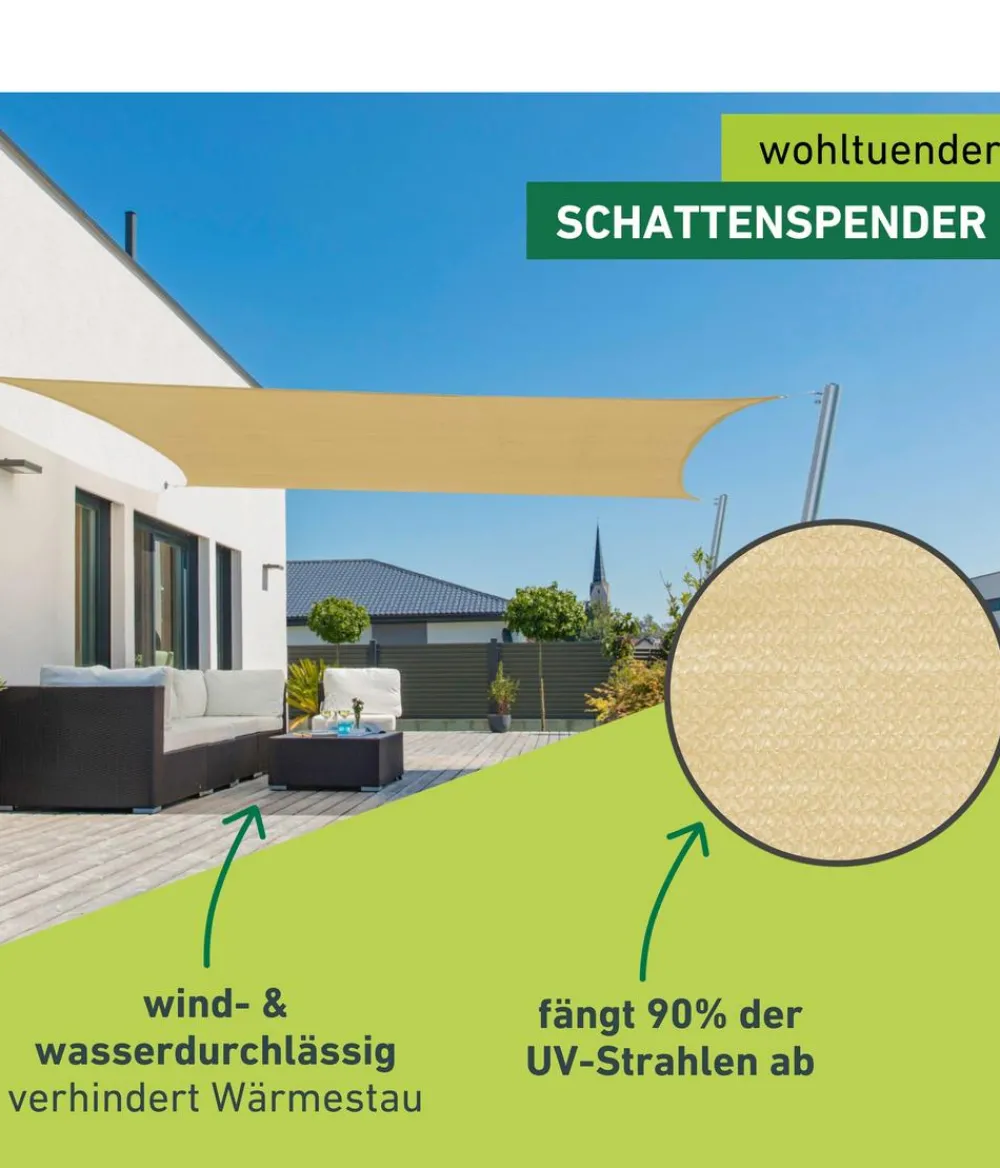 Windhager Sonnensegel Capri, rechteckig, ca. B400/T300 cm Beige Outlet