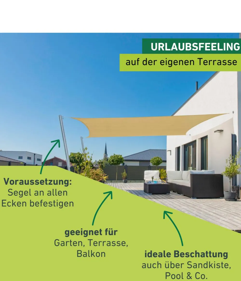 Windhager Sonnensegel Capri, rechteckig, ca. B400/T300 cm Beige Outlet