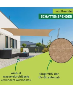 Windhager Sonnensegel Capri, rechteckig, ca. B400/T300 cm Hellbraun Hot