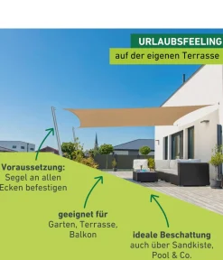 Windhager Sonnensegel Capri, rechteckig, ca. B400/T300 cm Hellbraun Hot