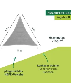 Windhager Sonnensegel Capri, dreieckig, ca. B500/T500 cm Grau Discount
