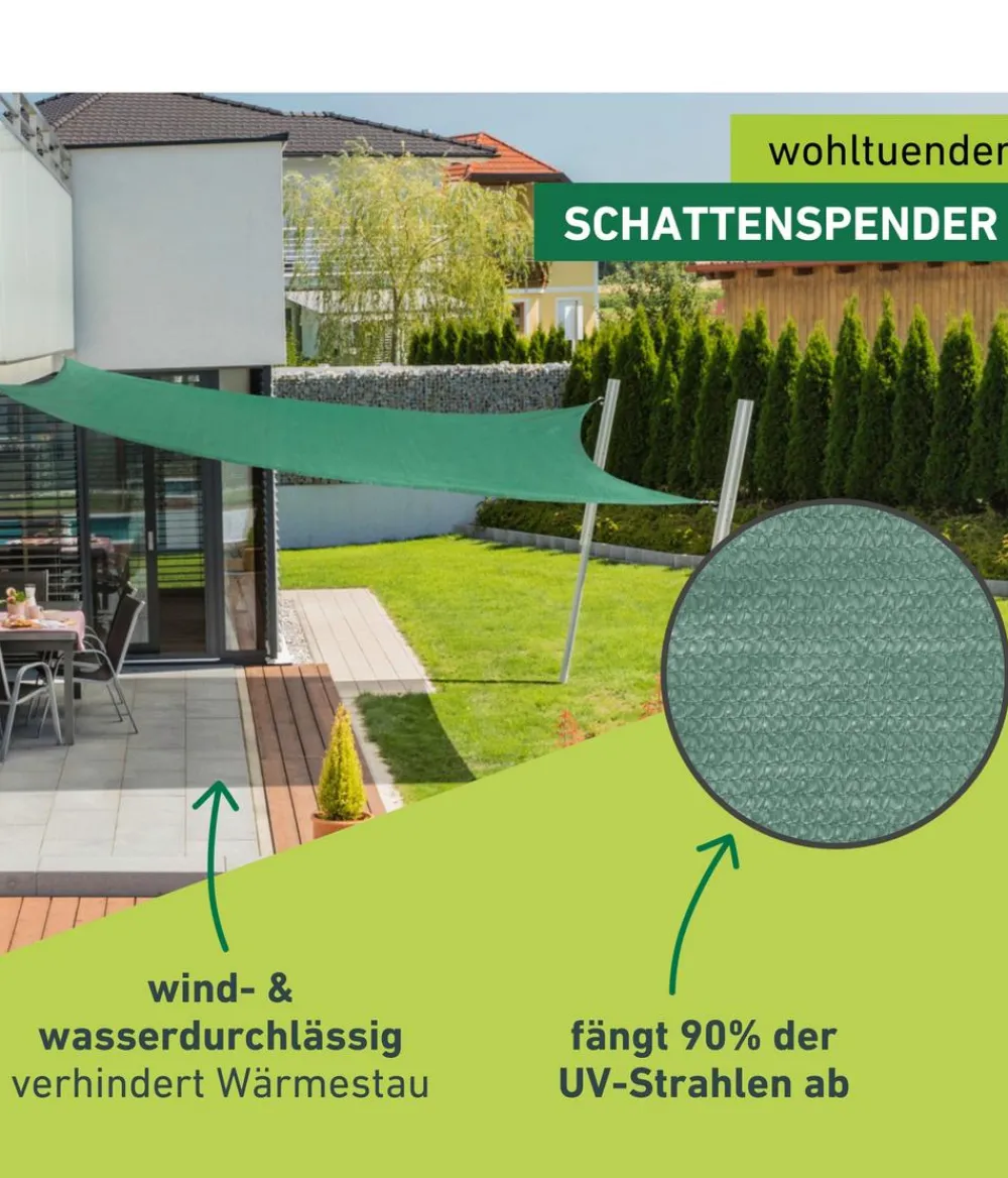 Windhager Sonnensegel Capri, quadratisch, ca. B400/T400 cm Grün Discount