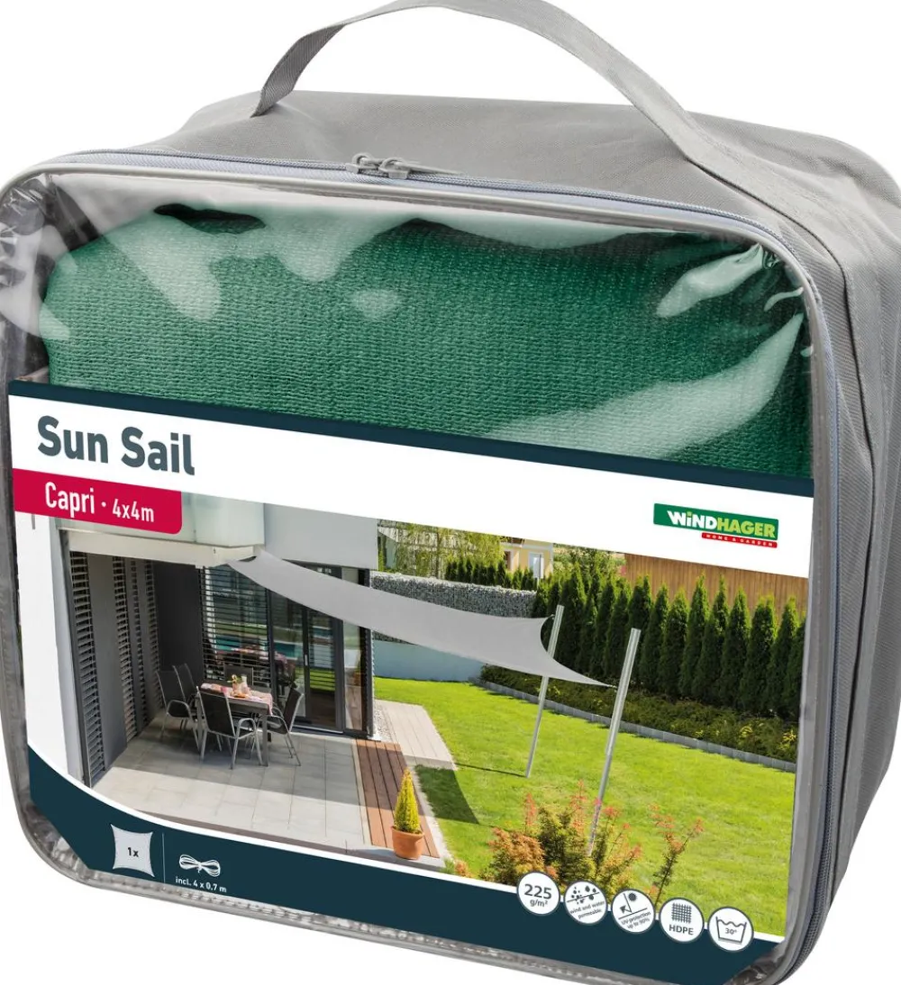 Windhager Sonnensegel Capri, quadratisch, ca. B400/T400 cm Grün Discount