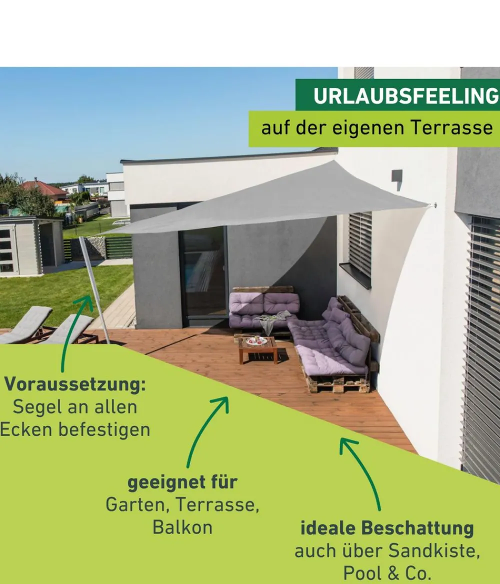 Windhager Sonnensegel Capri, dreieckig, ca. B400/T400 cm Grau Online