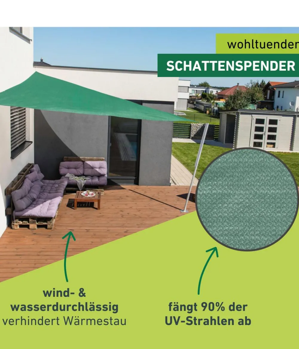 Windhager Sonnensegel Capri, dreieckig, ca. B400/T400 cm Grün New