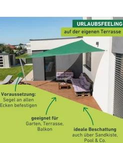 Windhager Sonnensegel Capri, dreieckig, ca. B400/T400 cm Grün New