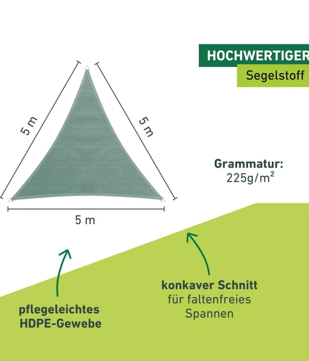 Windhager Sonnensegel - Sonnensegel Capri, dreieckig, ca. B500/T500 cm Grün