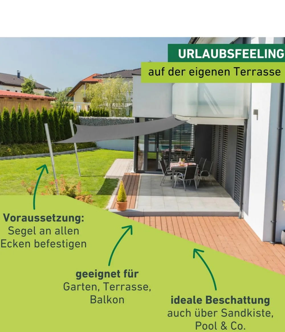 Windhager Sonnensegel Capri, quadratisch, ca. B500/T500 cm Grau Sale