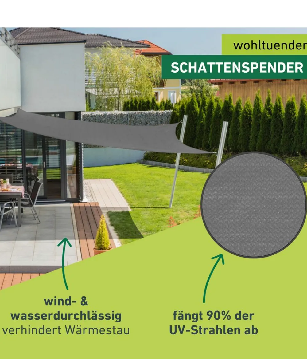Windhager Sonnensegel Capri, quadratisch, ca. B500/T500 cm Grau Sale