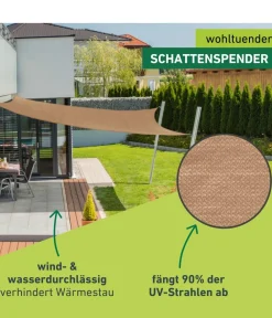 Windhager Sonnensegel - Sonnensegel Capri, quadratisch, ca. B400/T400 cm Hellbraun