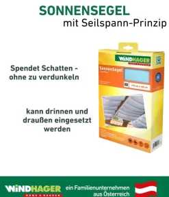 Windhager Sonnensegel - Sonnensegel, rechteckig,ca. B270/T140cm Hellblau