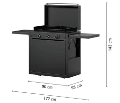 WMF Plancha Set 75G mit Wagen, ca. B90/H99,5/T63 cm Schwarz Online