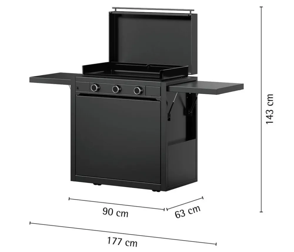 WMF Plancha Set 75G mit Wagen, ca. B90/H99,5/T63 cm Schwarz Online