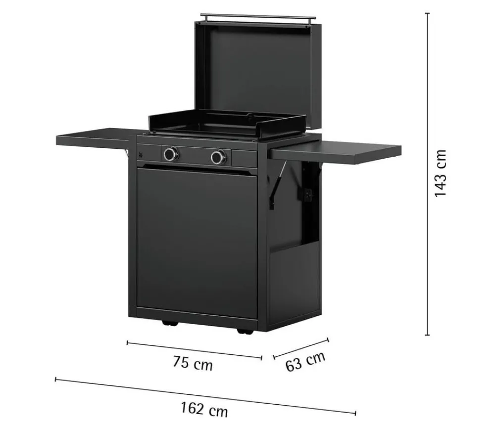 WMF Gasgrills > Plancha Set 60G mit Wagen, ca. H75/B99,5/T63 cm