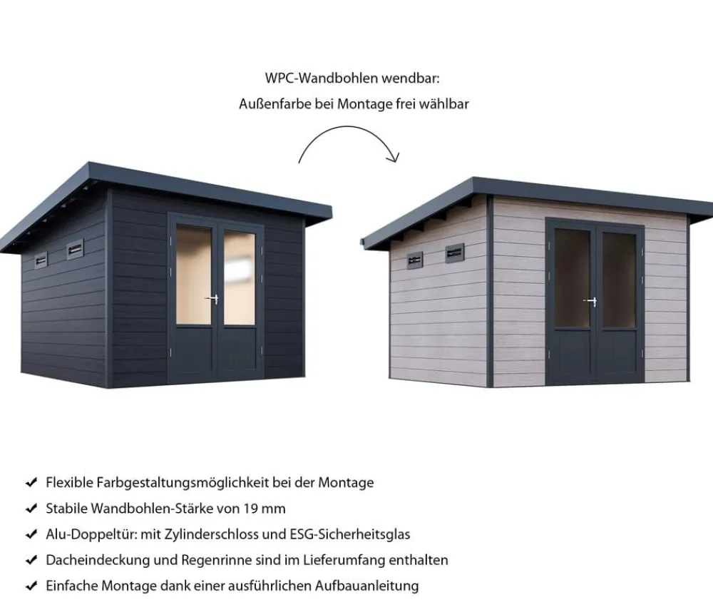 Wolff Finnhaus Gartenhäuser & Gerätehäuser > Gerätehaus Terra 3030, ca. B365/H237/T341 cm