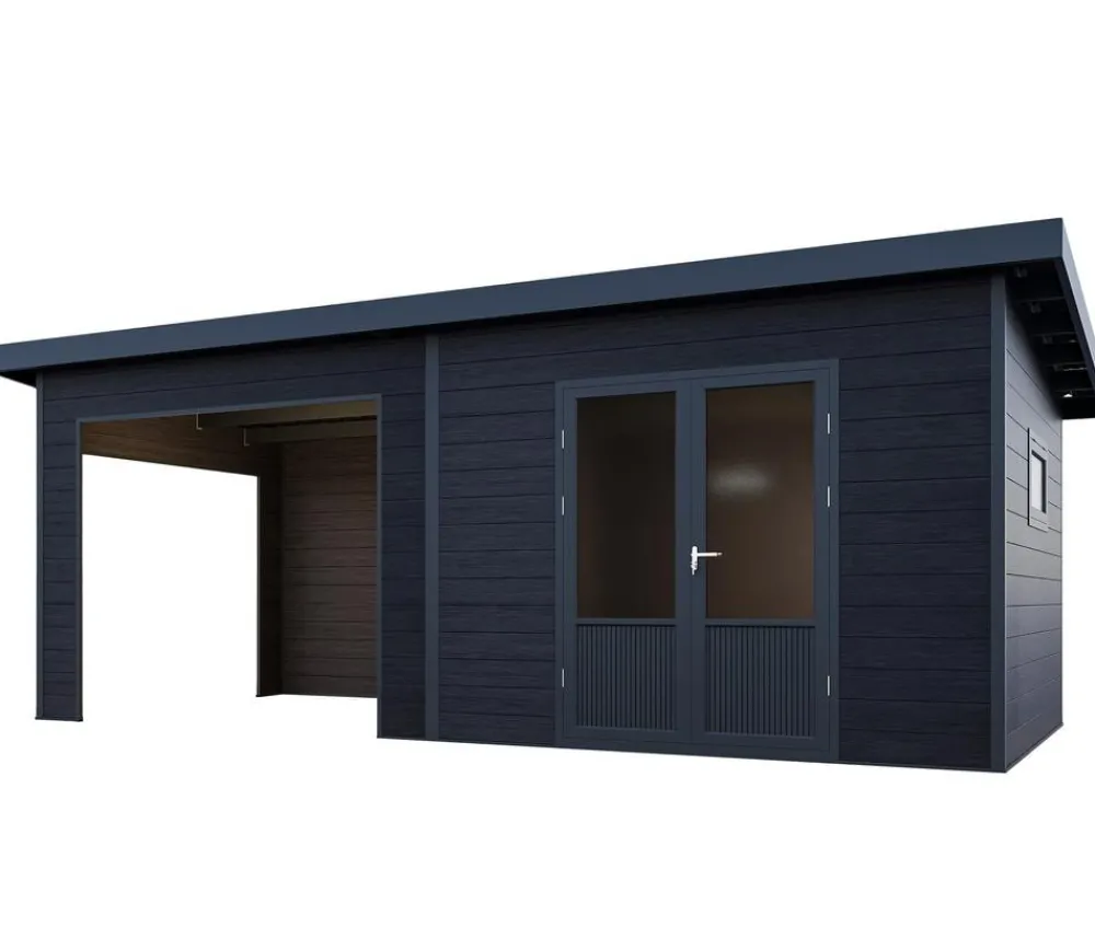 Wolff Finnhaus Gerätehaus Tona 6030, ca. B653,4/H252/T339,5 cm Anthrazit New