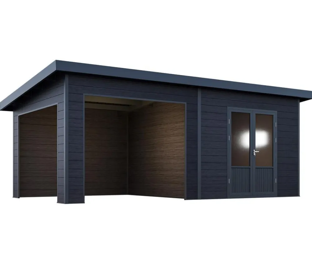 Wolff Finnhaus Gerätehaus Tona 6030, ca. B653,4/H252/T339,5 cm Anthrazit New