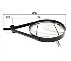 Wolff Finnhaus Zubehör & Ausstattung - großer Schwenkarm Grillkota Basic Schwarz