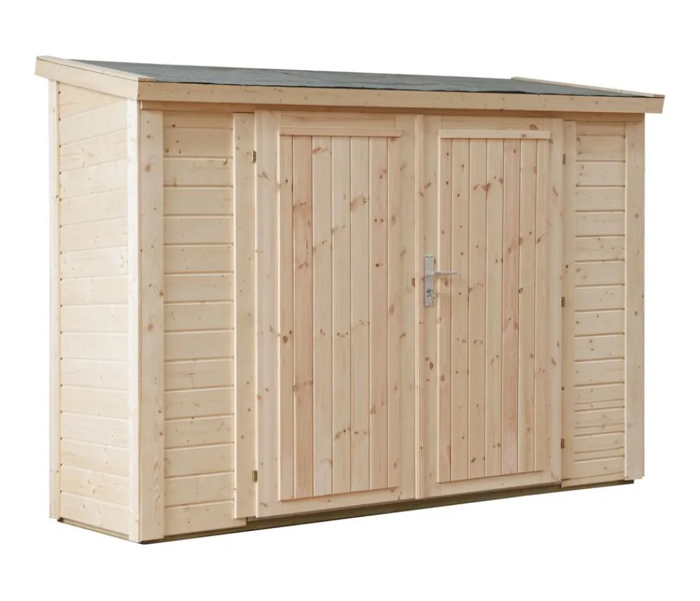 Wolff Finnhaus Gartenschränke & Minigaragen - Premium Geräteschrank 20-C, ca. B260/H178/T103 cm Natur