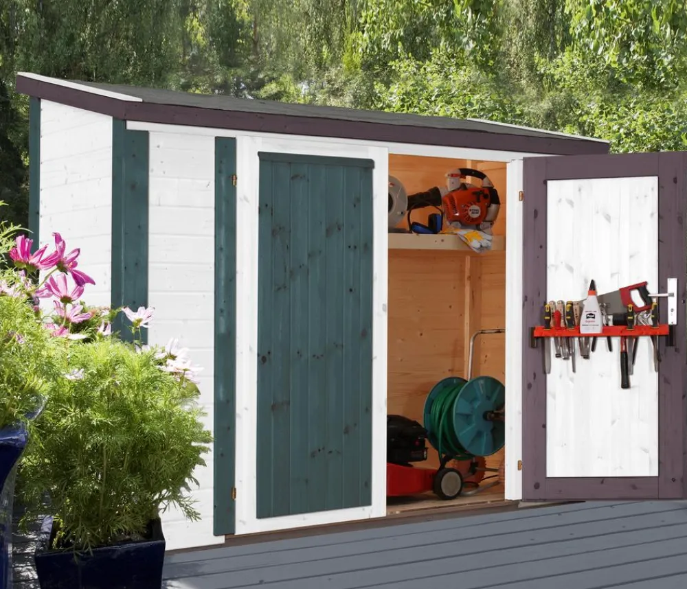 Wolff Finnhaus Gartenschränke & Minigaragen - Premium Geräteschrank 20-C, ca. B260/H178/T103 cm Natur