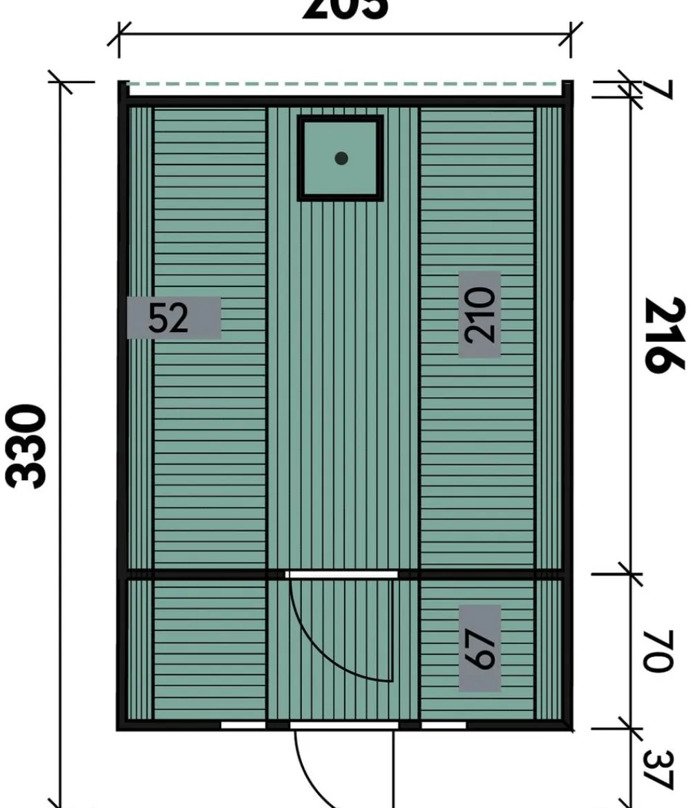Wolff Finnhaus Saunafass Basic 330 Bausatz, ca. B205/H210/T330 cm Schwarz New