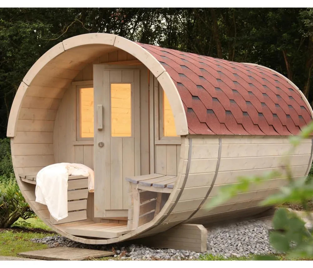 Wolff Finnhaus Saunas & Infrarotkabinen - Saunafass Basic 280 Bausatz, ca. B205/H210/T280 cm Natur