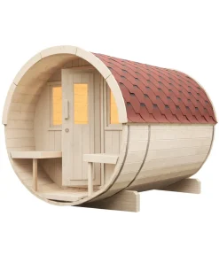 Wolff Finnhaus Saunas & Infrarotkabinen - Saunafass Basic 280 Bausatz, ca. B205/H210/T280 cm Natur