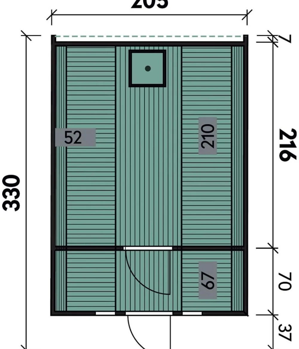 Wolff Finnhaus Saunafass Basic 330 montiert, ca. B205/H210/T330 cm Schwarz Clearance