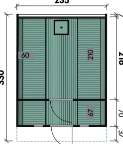 Wolff Finnhaus Saunas & Infrarotkabinen > Saunafass 330 de luxe Bausatz, Thermoholz, ca. B235/H242/T330 cm