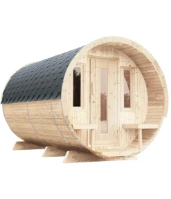 Wolff Finnhaus Saunafass 280 de luxe Bausatz, ca. B235/H242/T280 cm Natur Outlet