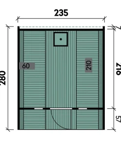 Wolff Finnhaus Saunafass 280 de luxe Bausatz, ca. B235/H242/T280 cm Natur Outlet