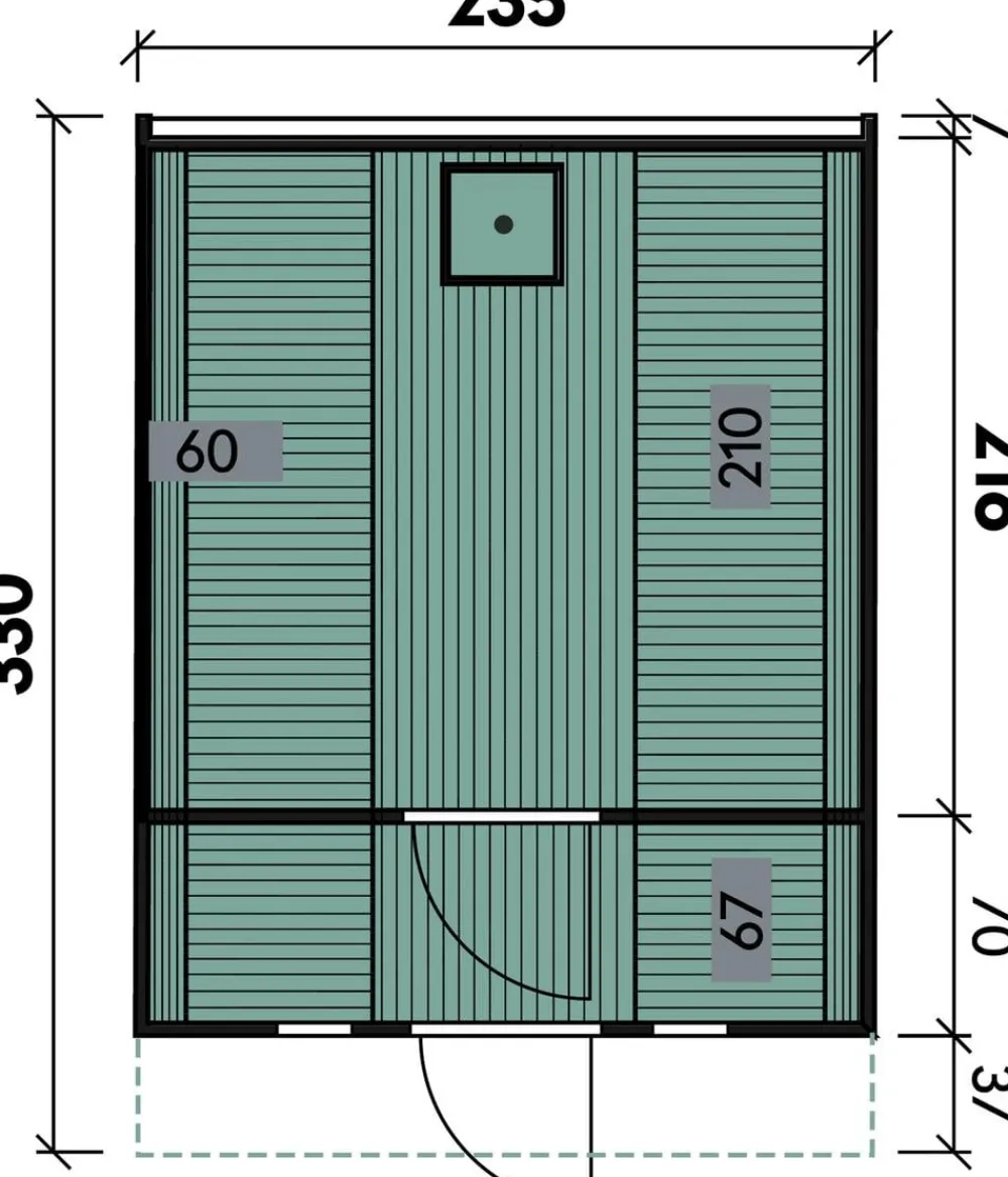 Wolff Finnhaus Saunas & Infrarotkabinen - Saunafass 330 de luxe Bausatz, ca. B235/H242/T280 cm Natur
