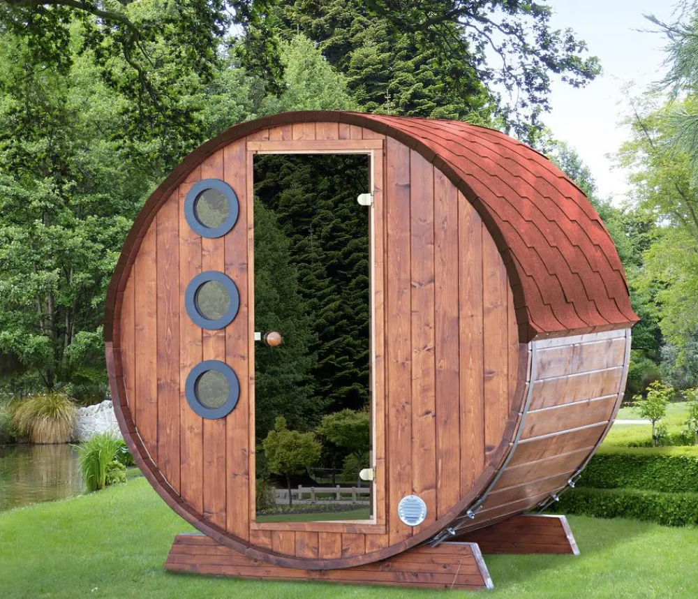 Wolff Finnhaus Saunafass Mini 160 Bausatz, ca. B205/H215/T160 cm Rot Sale
