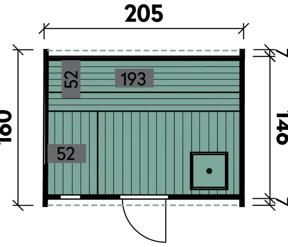 Wolff Finnhaus Saunas & Infrarotkabinen - Saunafass Mini 160 Bausatz, ca. B205/H215/T160 cm Schwarz