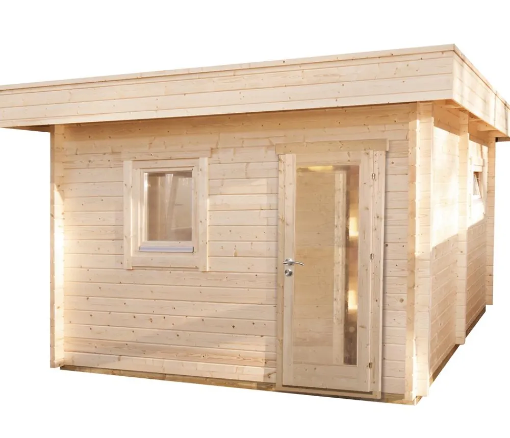 Wolff Finnhaus Saunahaus de luxe Keijo 70, ca. B459/H257/T465 cm Natur Online