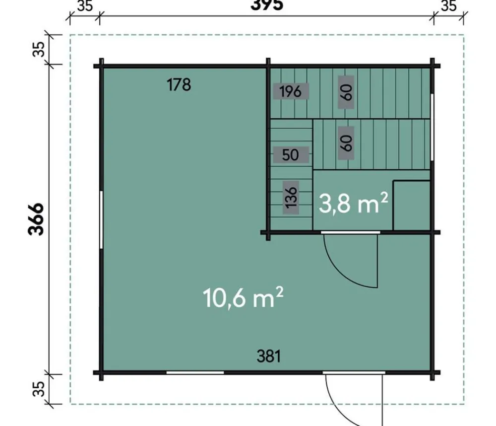 Wolff Finnhaus Saunahaus de luxe Keijo 70, ca. B459/H257/T465 cm Natur Online