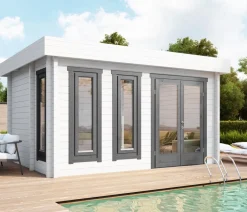Wolff Finnhaus Saunas & Infrarotkabinen > Saunahaus de luxe Eurika 70, ca. B480/H257/T360 cm