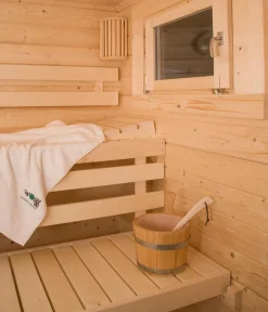 Wolff Finnhaus Saunas & Infrarotkabinen > Saunahaus de luxe Eurika 70, ca. B480/H257/T360 cm