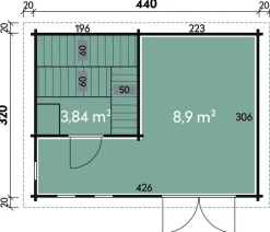 Wolff Finnhaus Saunas & Infrarotkabinen > Saunahaus de luxe Eurika 70, ca. B480/H257/T360 cm