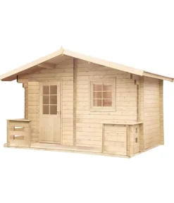 Wolff Finnhaus Saunas & Infrarotkabinen - Saunahaus de luxe Sanna 70, ca. B460/H280/T322 cm Natur