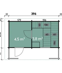 Wolff Finnhaus Saunas & Infrarotkabinen - Saunahaus de luxe Sanna 70, ca. B460/H280/T322 cm Natur