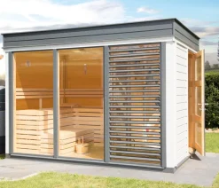 Wolff Finnhaus Saunas & Infrarotkabinen - Sauna Paradiso 2-Raum, ca. B329/H261/T229 cm Natur