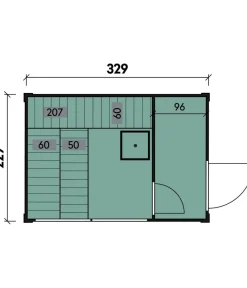 Wolff Finnhaus Saunas & Infrarotkabinen - Sauna Paradiso 2-Raum, ca. B329/H261/T229 cm Natur